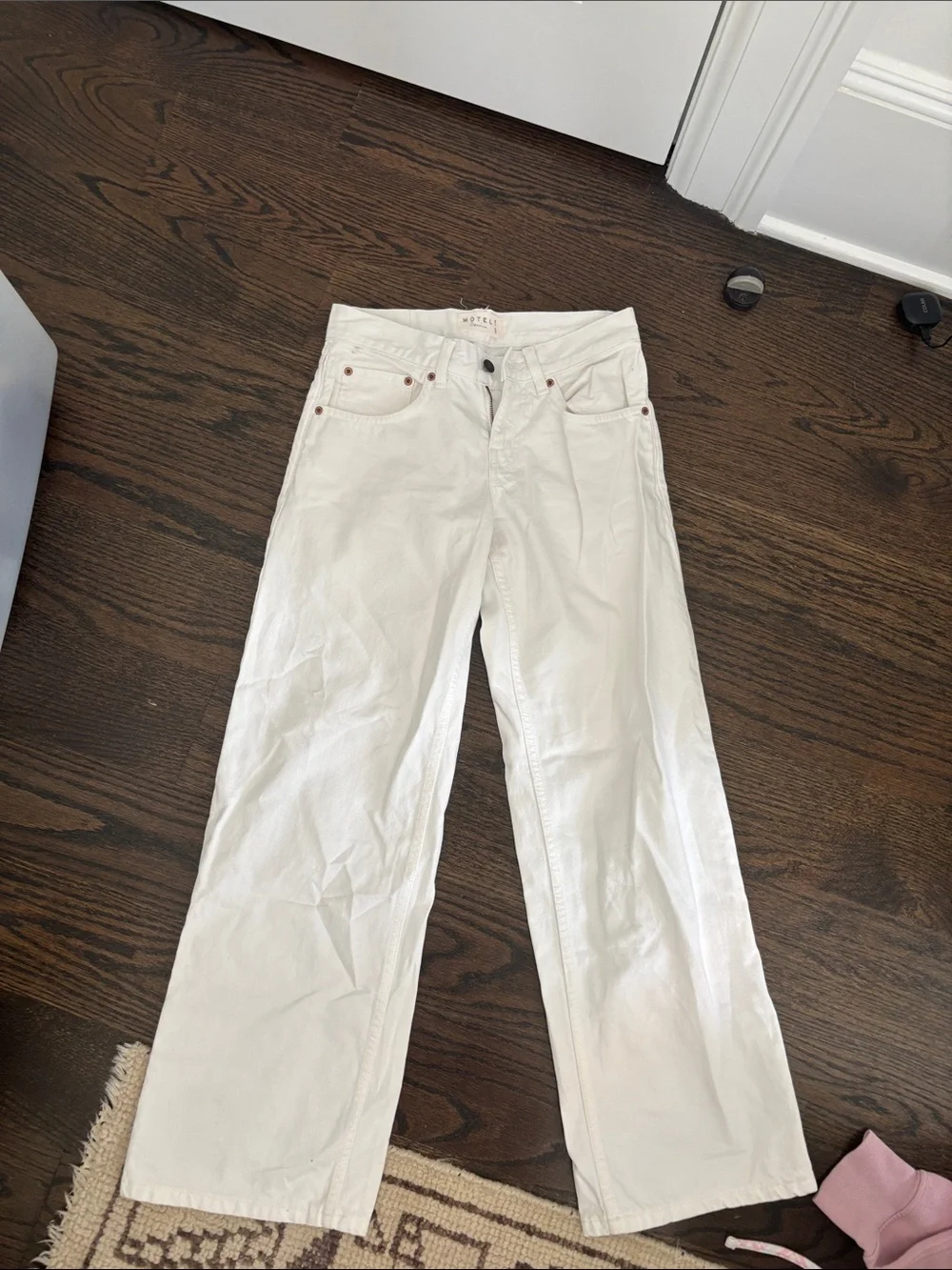 Motel Rocks White Straight-Leg Jeans
